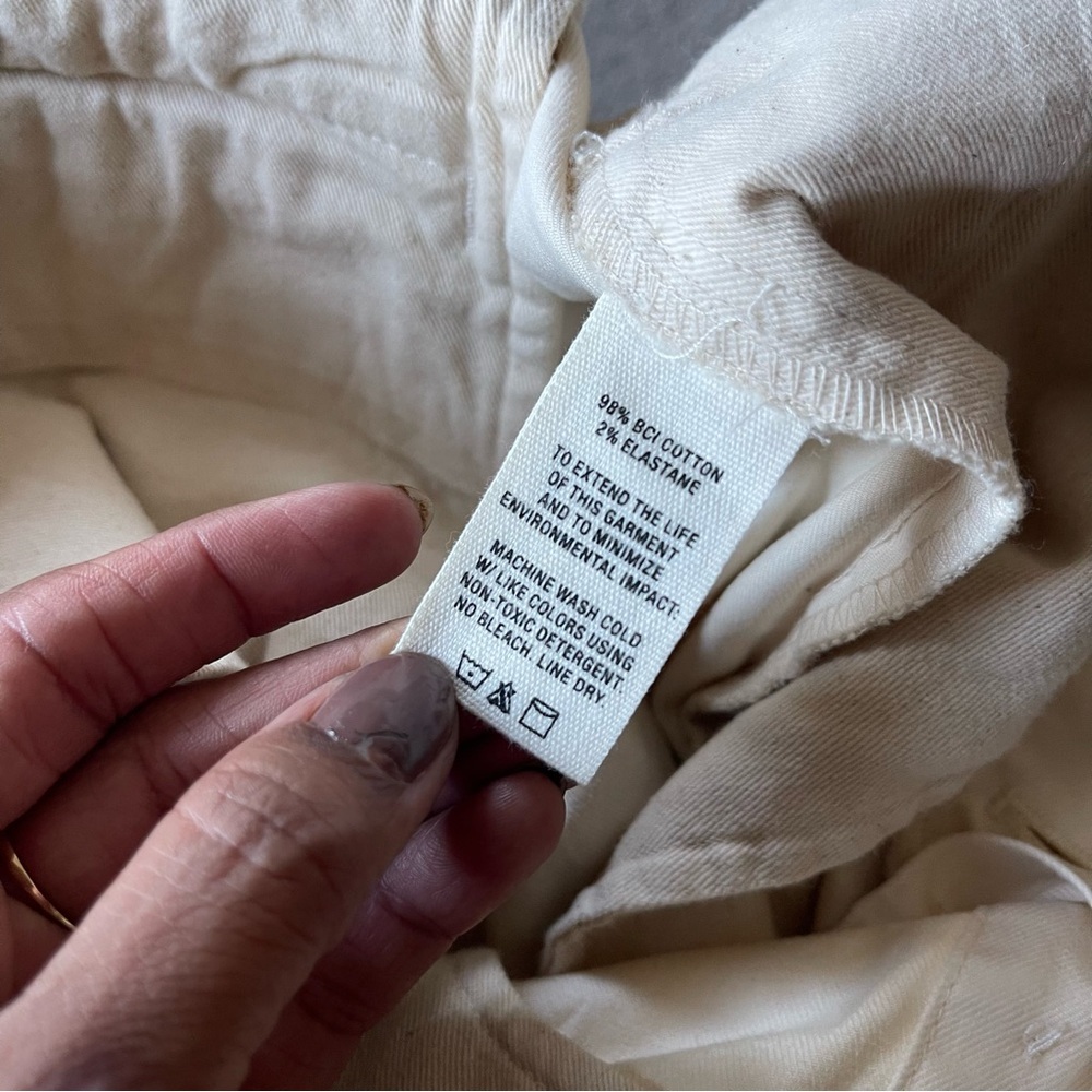 Alex Mill Kelly Wide Leg High Waist Pant Chino in Oatmilk - Picture 6 of 12